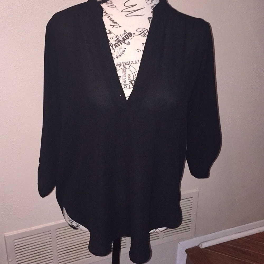 Lush black blouse size S 3/4 sleeve